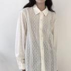 Long-sleeve Pattern Embroidered Shirt