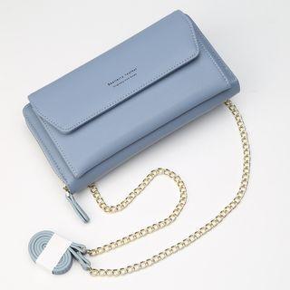 Chained Faux Leather Wallet