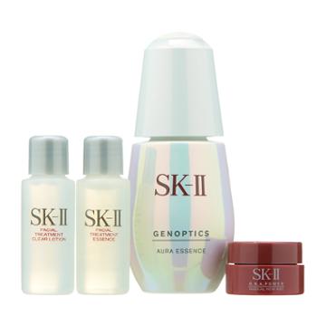 Sk-ii - Genoptics Aura Essence Trial Kit: Aura Essence 30ml + Essence 10ml + Lotion 10ml + Cream 2.5g 4 Pcs