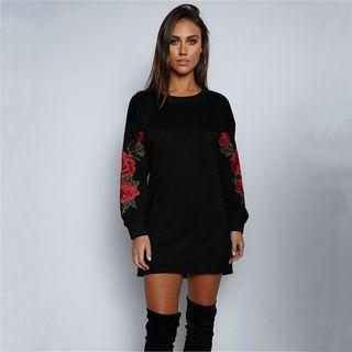 Flower Embroidered Pullover Dress