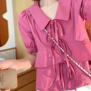 Short-sleeve Layered Blouse