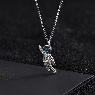 Astronaut Pendant Necklace Ns364 - 1 Pair - White - One Size