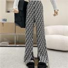 High-waist Patterned Split Pants