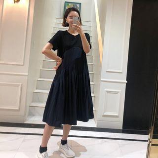 Round-neck Ruffle-hem A-line Dress