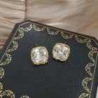 Rhinestone Square Earring As Shown In Figure - One Pair