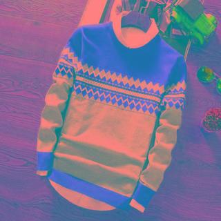 Color Block Knit Sweatshirt