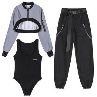 Tank Top / Zip Jacket / Harem Pants / Set