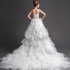 Embellished Strapless High-low Wedding Gown With Train