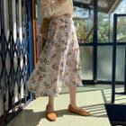 High-waist Floral Print Midi Skirt As Shown In Figure - One Size