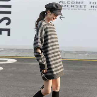 Cutout Striped Sweater Dress