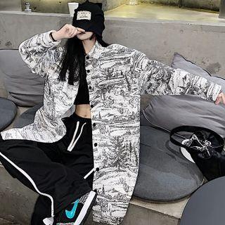 All-over Print Denim Shirt Jacket