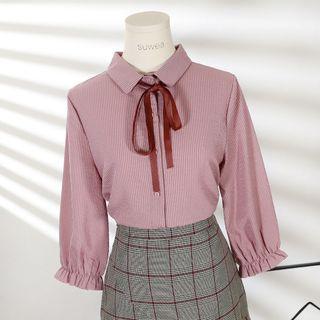 Tie Neck 3/4-sleeve Blouse