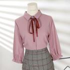 Tie Neck 3/4-sleeve Blouse