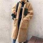 Zipped Long Sherpa-fleece Coat