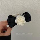 Flower Ribbon Hair Claw Hair Claw - Camellia & Bow - White - One Size
