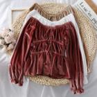 Boatneck Velvet Blouse