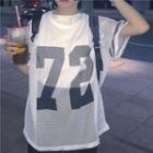Short-sleeve Printed Mesh T-shirt