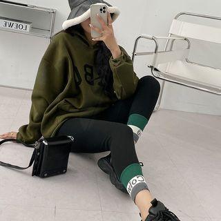 Letter Contrast-hem Leggings