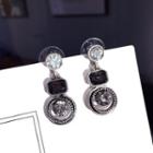 Rhinestone Drop Earring Gray - 1 Pair - One Size