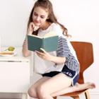 Loungewear Set: Short-sleeve Striped T-shirt + Shorts