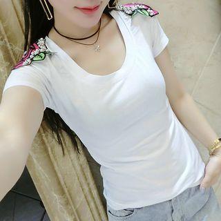 Rose Appliqu  Short-sleeve T-shirt