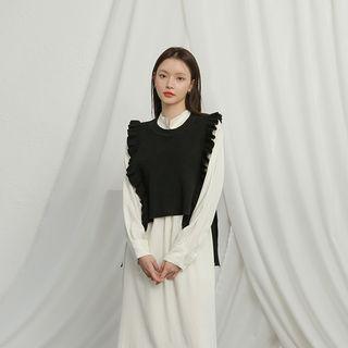 Tie-detail Frilled Vest