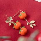 Asymmetrical Tangerine Drop Earring / Clip-on Earring