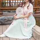 Traditional Chinese Set: Short-sleeve Top + Sleeveless Top + Skirt