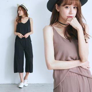 Set: Chiffon Camisole + Cropped Wide-leg Pants
