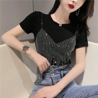 Short Sleeve Rhinestone T-shirt