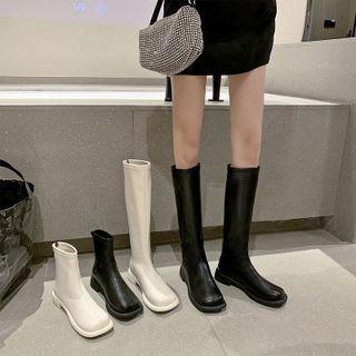 Faux Leather Platform Short Boots / Tall Boots