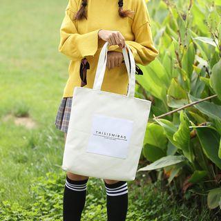 Letter Panel Canvas Tote Bag