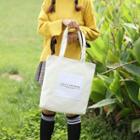 Letter Panel Canvas Tote Bag