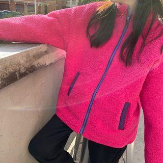 Fleece Loose-fit Jacket Rose Pink - One Size