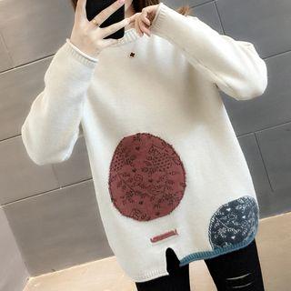 Printed Slit Sweater
