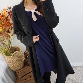 Bow Contrast-trim Shift Dress