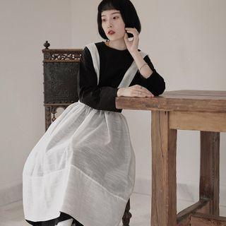 Suspender Midi A-line Dress