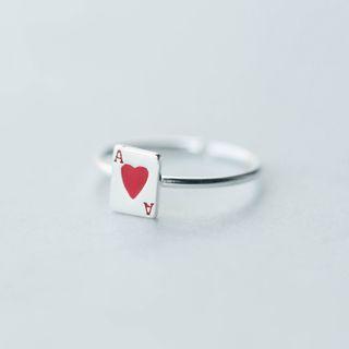 925 Sterling Silver Poker Ring
