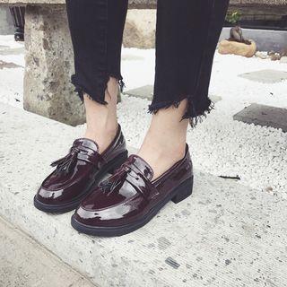 Tasseled Faux Patent Loafers