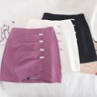 Fitted Rhinestone Detail Mini Skirt