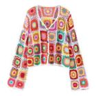 Floral Sweater Red & Yellow & White - One Size