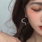 Alloy Rhinestone Moon & Star Dangle Earring 1 Pair - As Shown In Figure - One Size