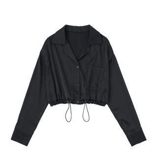 Drawcord Cropped Blouse