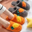 Carrot Print Fleece Slippers