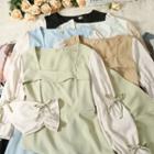 Colorblock Square-collar Midi Dress In 5 Colors