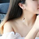 Non-matching Faux Crystal Dangle Earring As Shown In Figure - One Size