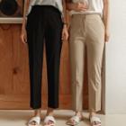 Textured Straight-leg Pants In 2 Lengths