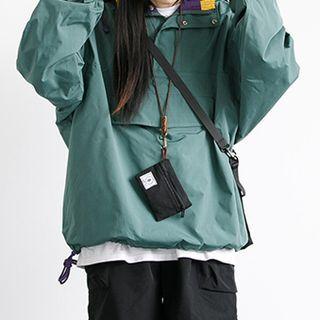 Color Block Hood Oversized Jacket