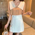 Peter Pan-collar Short-sleeve Blouse