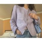 [dearest] Metallic-button Tweed Jacket (lavender)